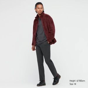 UNIQLO fuzzy zip long-sleeve coat